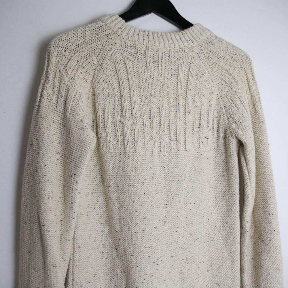 Roots Acrylic Wool Knit Speckled Oat Mix Crewneck Pullover Sweater Size Small - Picture 9 of 9